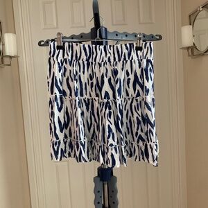 La Mer Luxe Blue/White  Patterned Skirt sz XS